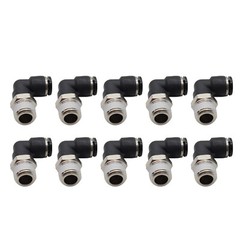 (Qty10) 1/4″ OD Tube X 1/4″ NPT Pneumatic Elbow, Push To Connect Air Fitting