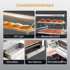 ROVSUN Electric 18/30 Hot Dog 7/11 Roller Grill Cooker Machine Cover Bun Warmer