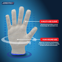 12 Pairs Poly Cotton String Knit Work Gloves for Warehouse GS-01