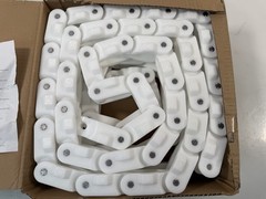 Unichains D 1400 Tab Natural White Plastic Flex Conveyor Chain 20ft Box NEW!