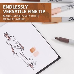 Special Edition Fine Point Permanent Markers – 12 Assorted Skin Tone Shades