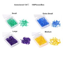 Dental Disposable Plastic Wedge With Holes Round Stern 4 Sizes Wave Poly-Wedge
