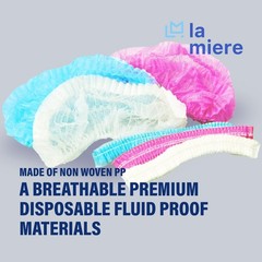 LA MIERE 100PCS Pink Disposable Non-Woven Hairnets, Bouffant Caps,