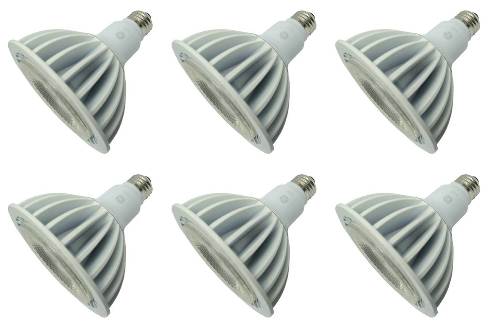 (6 bulbs) GE 30233 LED PAR38, 3100 lumens, 32 watt, 3500K Natural White, 15