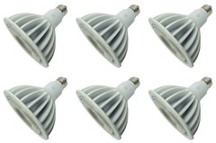 (6 bulbs) GE 30233 LED PAR38, 3100 lumens, 32 watt, 3500K Natural White, 15