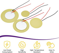 32Pcs Piezo Disc Transducer, 4 Sizes 20mm, 27mm, 35mm, 41mm, Contact Microphone