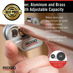 RIDGID 32975 Model 103 Close Quarters Compact Tubing Cutter for Small, Silver
