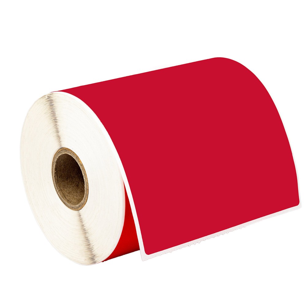 ZEBRA 4×6 COLOR (4″ x 6″) RED Direct Thermal Labels – 1″ Core – (20) Rolls / 250