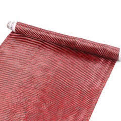 12″ x 5FT Twill Weave Carbon Fiber Fabric Cloth Resin Kit Black Red