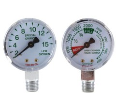 0-4000 psi and 0-15 LPM Gauges for Oxygen Regulator – 2 inches (PAIR)