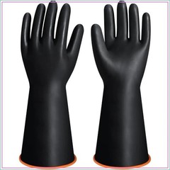 14″ XL Size Latex Chemical Resistant Gloves, Reusable Heavy Duty Long Rubber