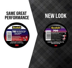 Scotch Vinyl 700 Electrical Tape, 1 Roll, Black, 3/4-in x 66-ft,