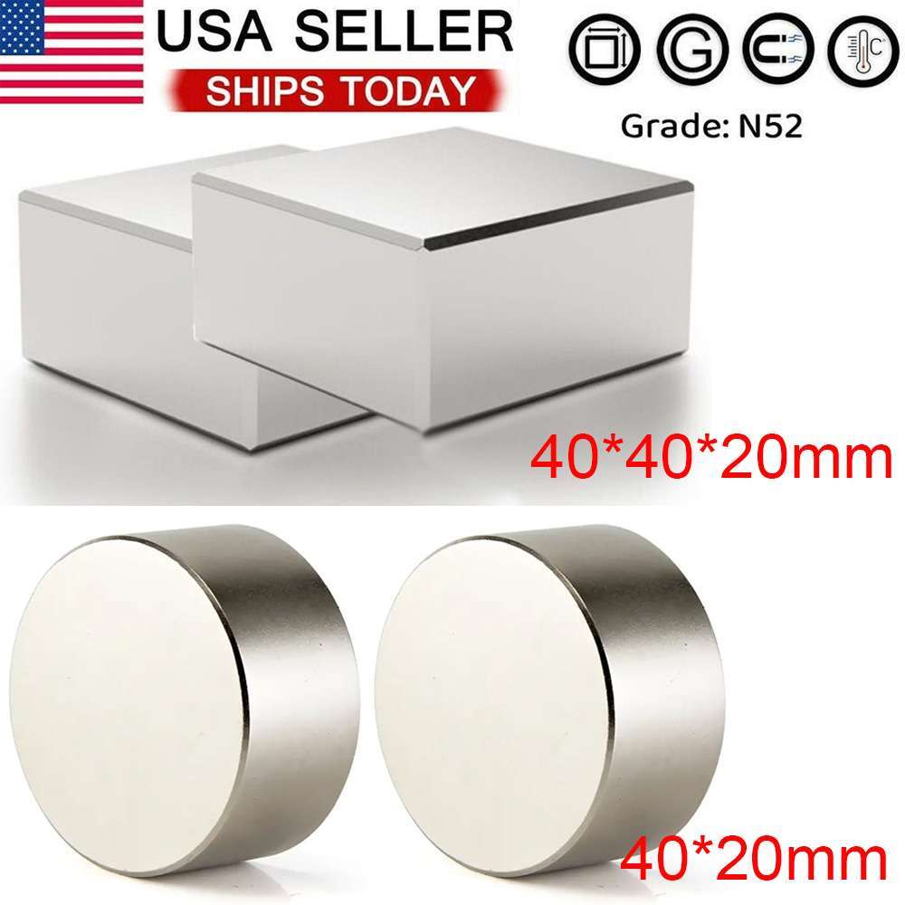 Block / Round Magnets Super Strong N52 Neodymium Large Magnet 40*20mm Rare Earth