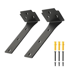 Floating Shelf Brackets,2 Pack Heavy Duty L Brackets for Shelves, 6 Inch Blac…
