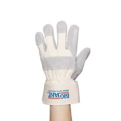Mcr Safety 1711 Leather Gloves, Cowhide, Safety Cuff, Wing Thumb, Full Finger,