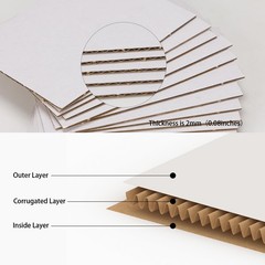200 PCS 3.5×4.5 Inch White Corrugated Cardboard Sheet Flat Craft Insert Pad