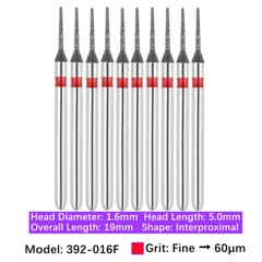10pc Vakker Dental Diamond Burs FG Interproximal/ Gross Reduction for High Speed