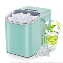 OLIXIS Ice Maker Machine with Handle,26lbs in 24 Hours,9 Cubes in 6 Mins,Auto…