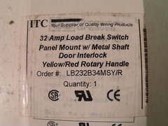 NIB ITC Crompton Greaves LB232B34MSY/R 32A Panel Mount Load Break Switch