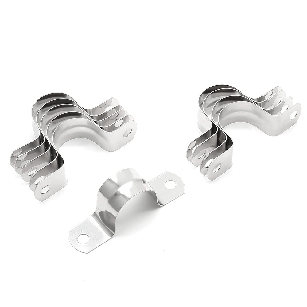 Jersvimc 20Pcs 1 Inch Stainless Steel Conduit Clamps, 1 inch / 25 mm, Silver