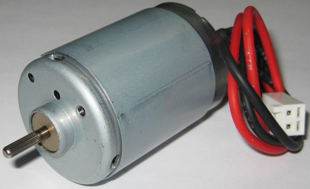 12 V DC – 1,750 RPM – Slow Speed Electric Motor w/ Cable + 3.17mm Knurled Shaft