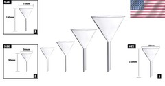 Glass Funnel Set, 4 Pcs Lab Borosilicate Glass Funnels, 100mm (170mm Length), 75