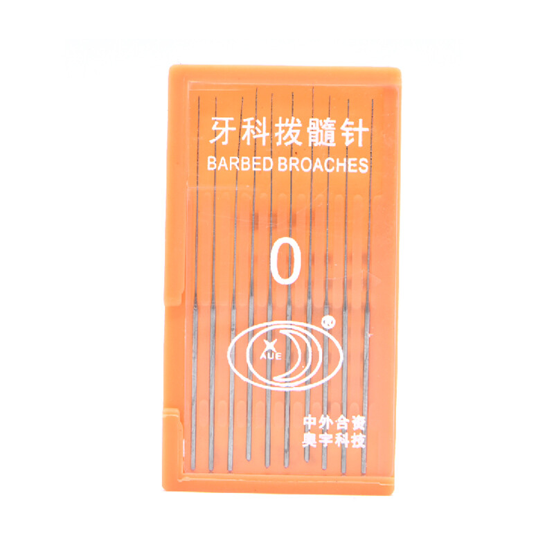  10pcs/box 0/00#/000## Dental Barbed Broaches Endodontic Stainless Steel