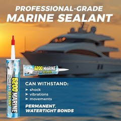 [Black] 3oz Marine Adhesive Sealant 5200 Fast Cure – Permanent, 1Pack Black