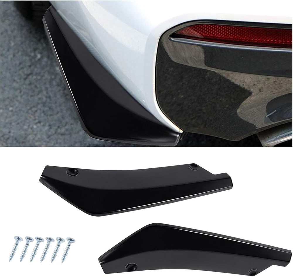 2 PCS Rear Bumper Canard Diffuser Anti-Crash Lip Body Kit Universal Car