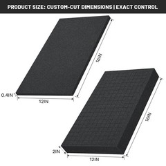 Dual-Thickness Case Foam Insert Kit 4PCS (2PCS 16x12x2″ + 2PCS 16x12x0.4″) – …