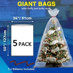 5 Pack 36” x 50” Extra Large Clear Plastic Storage Bags | 2 Mil Storage Bag…