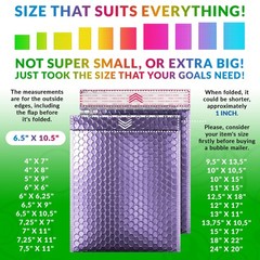 ABC Purple Metallic Bubble Mailers, 6.5 x 10.5 Inches. 25 Pack Metallic Bubbl…