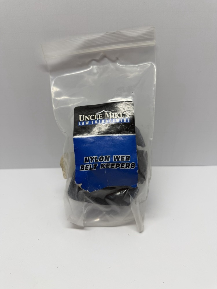 Uncle Mike’s Nylon Belt Keepers 2” Duty Belt #8865-1 Black Snap Set NOS