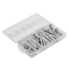 60 Pc Clevis Pin Assortment Set 3/32 in,1/8 in and 5/32 in Pin Hole