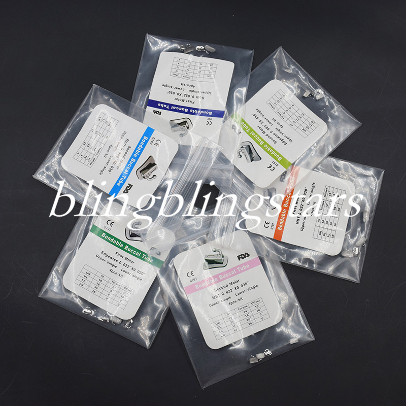 50 Kits Dental Orthodontic Bonding Buccal Tubes 1st/2nd Molar Roth/Edgewise/MBT