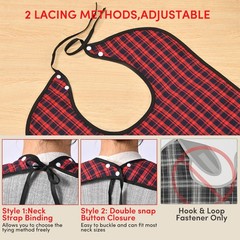 Oulisen 3 Pcs Adult Bibs For Men Women Washable, Adult, Classic Plaid