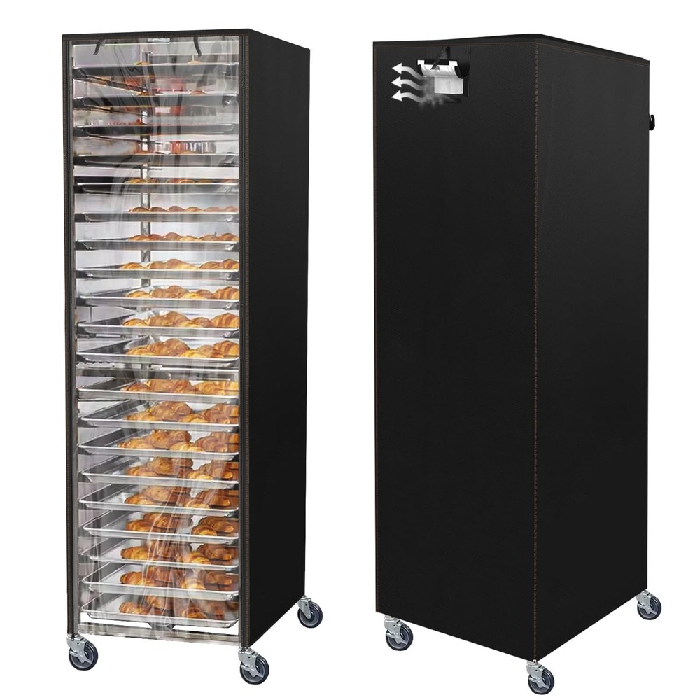 Sowokdon Bun Pan Sheet Rack 20-Tier Cover – Clear Panels, Black