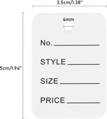 jijAcraft 1000Pcs Price Tags, White Clothing Tag for Retail, Small Paper Tags