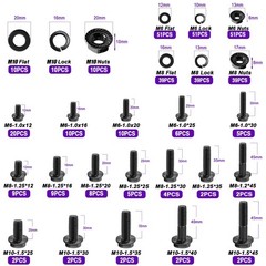 400PCS Metric Flange Bolt Assortment kit,10.9 Grade M6x1.0 Bolt, M8x1.25 Bolt