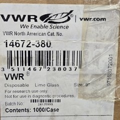 Case Of 1000 VWR Lime Glass 9″ Disposable Pasteur Pipette 14672-380
