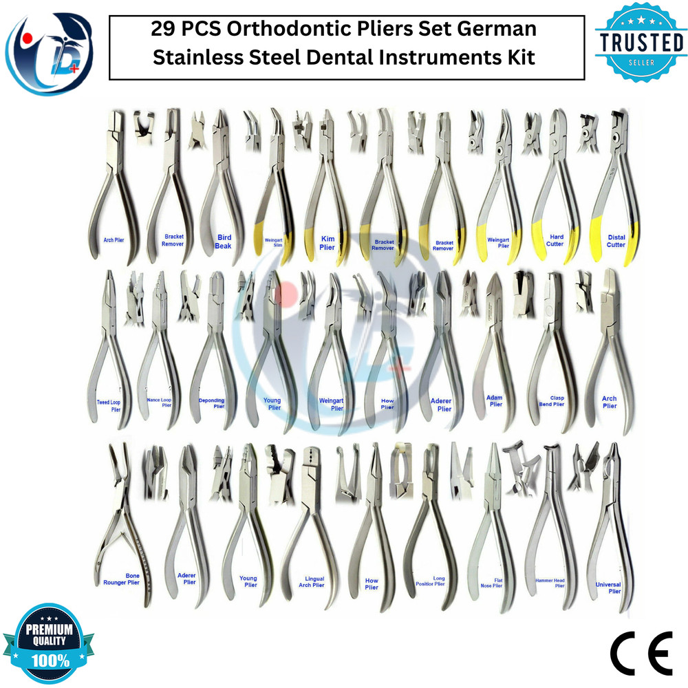 29 PCS Orthodontic Pliers Set German Stainless Steel Dental Instruments Kit