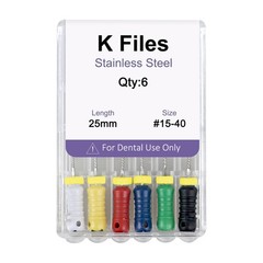 Dental Endo Root Canal File K-files 25mm Stainless Steel #6#8#10#15-45 Hand File