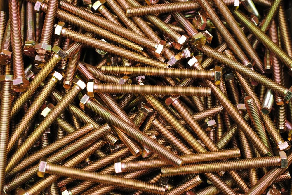 (50) Full Thread Grade 8 Hex Head Tap Bolts 3/8-16 x 4 Coarse Yellow Zinc
