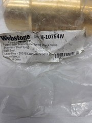 Webstone H-10754W Forged DZR Brass In-Line 1″ Spring Check Valve 200PSI