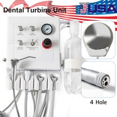 Portable Dental Turbine Air Compressor Unit 2/4Hole/High Low Speed Handpiece Kit