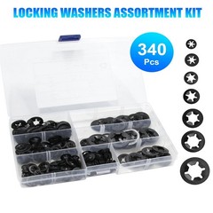 340 Pcs Internal Tooth Star Lock Spring Quick Washer Push on Speed Nut Assortmen