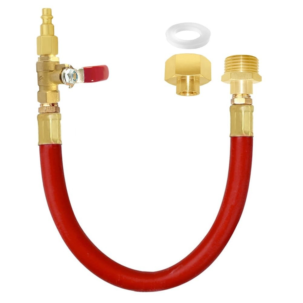Brass Winterize Blowout Adapter Kit 3/4in GHT Quick Connect Hose Ball Valve