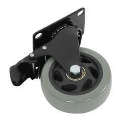 4 Pcs 2200Lbs 4 Inch Swivel Caster Wheels Grey Heavy Duty With Safety Brake