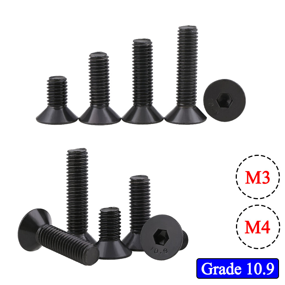 Allen Socket Countersunk Screws M3 M4 DIN 7991 Flat Head Bolts Grade 10.9 Steel