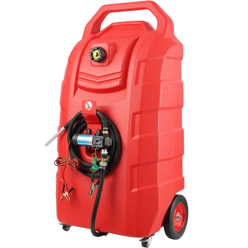 VEVOR Fuel Caddy 32 Gallon Portable Diesel Tank On-Wheels Automatic 12V DC Pump